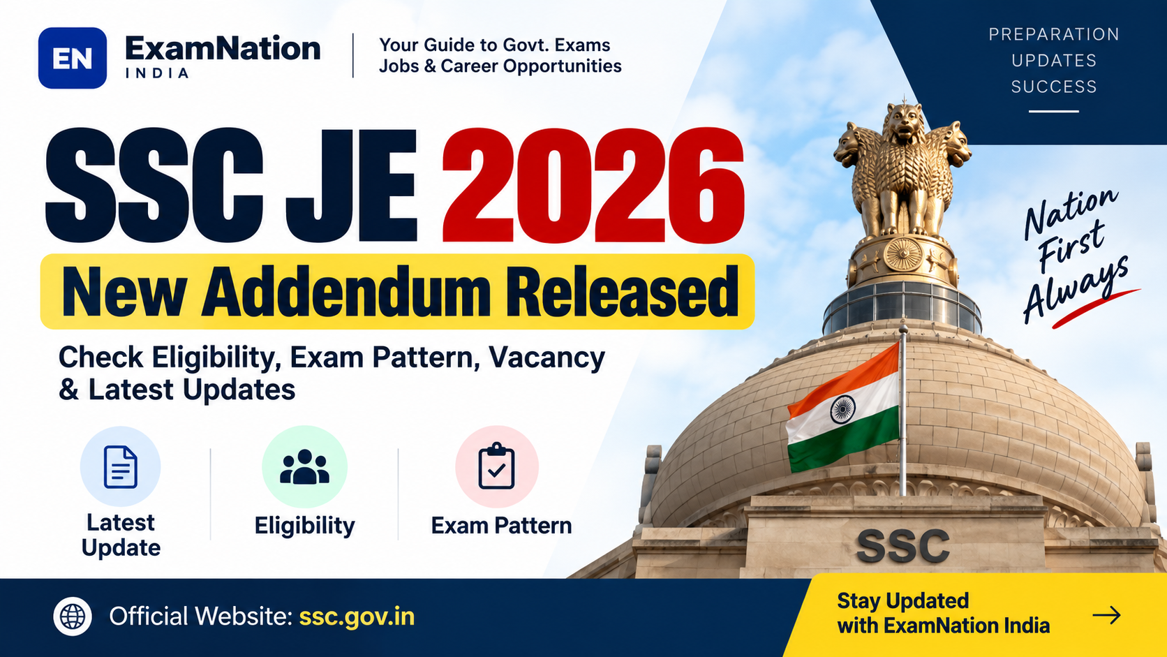 SSC JE 2026: New Addendum Released, Eligibility, Exam Pattern, Vacancy & Latest Updates
