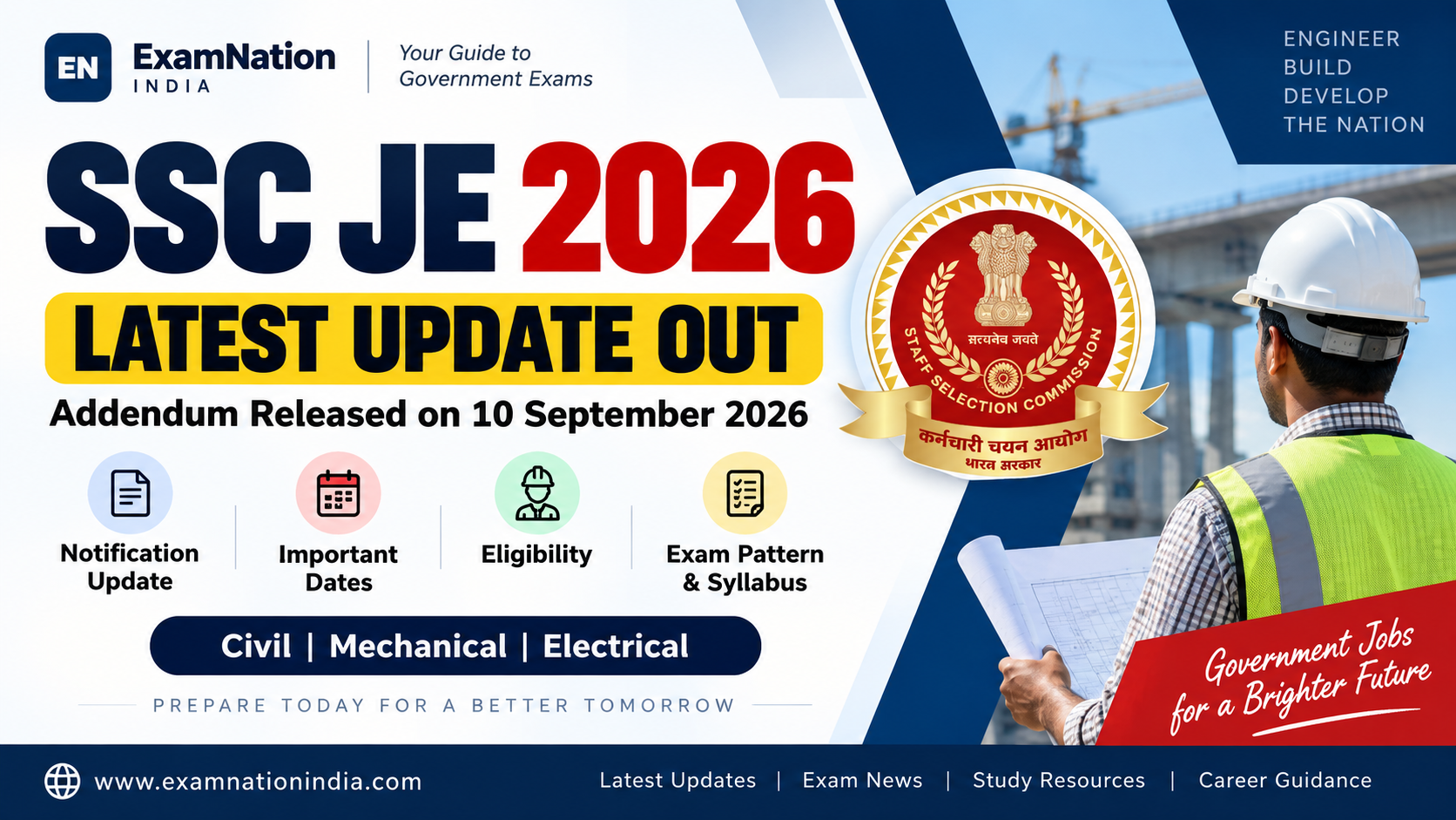 SSC JE 2026: New Addendum Released, Eligibility, Exam Pattern, Vacancy & Latest Updates